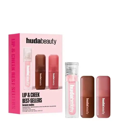Huda Beauty Habibti Lip & Cheek Best-Sellers Bronze Nudes Set