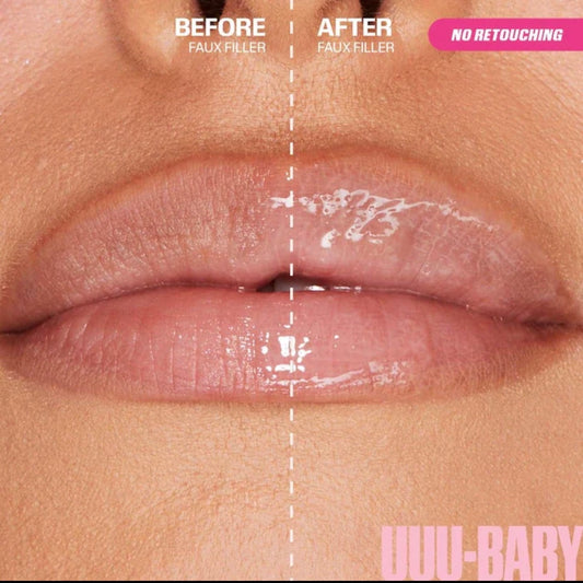 HUDA BEAUTY Faux Filler Shiny Non-Sticky Lip Gloss